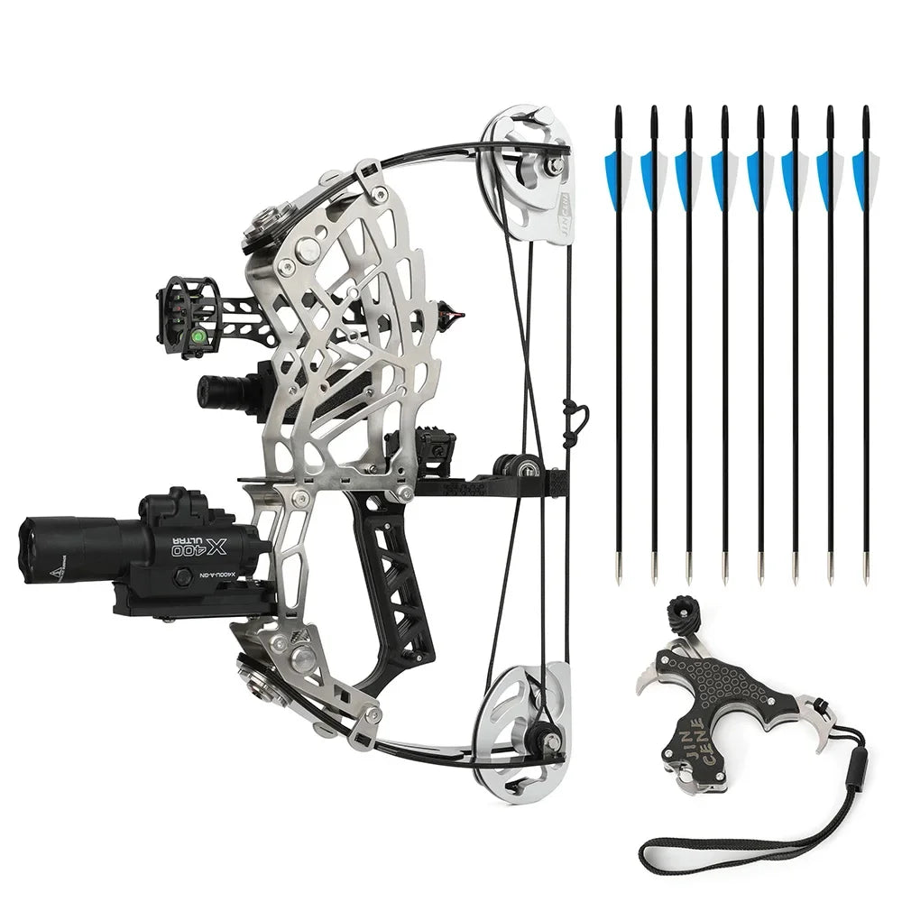 15-32lbs Adjustable Pulley Bow Right Hand Carbon Fiber Grip Target Practice Shooting Beginners Teen Youth