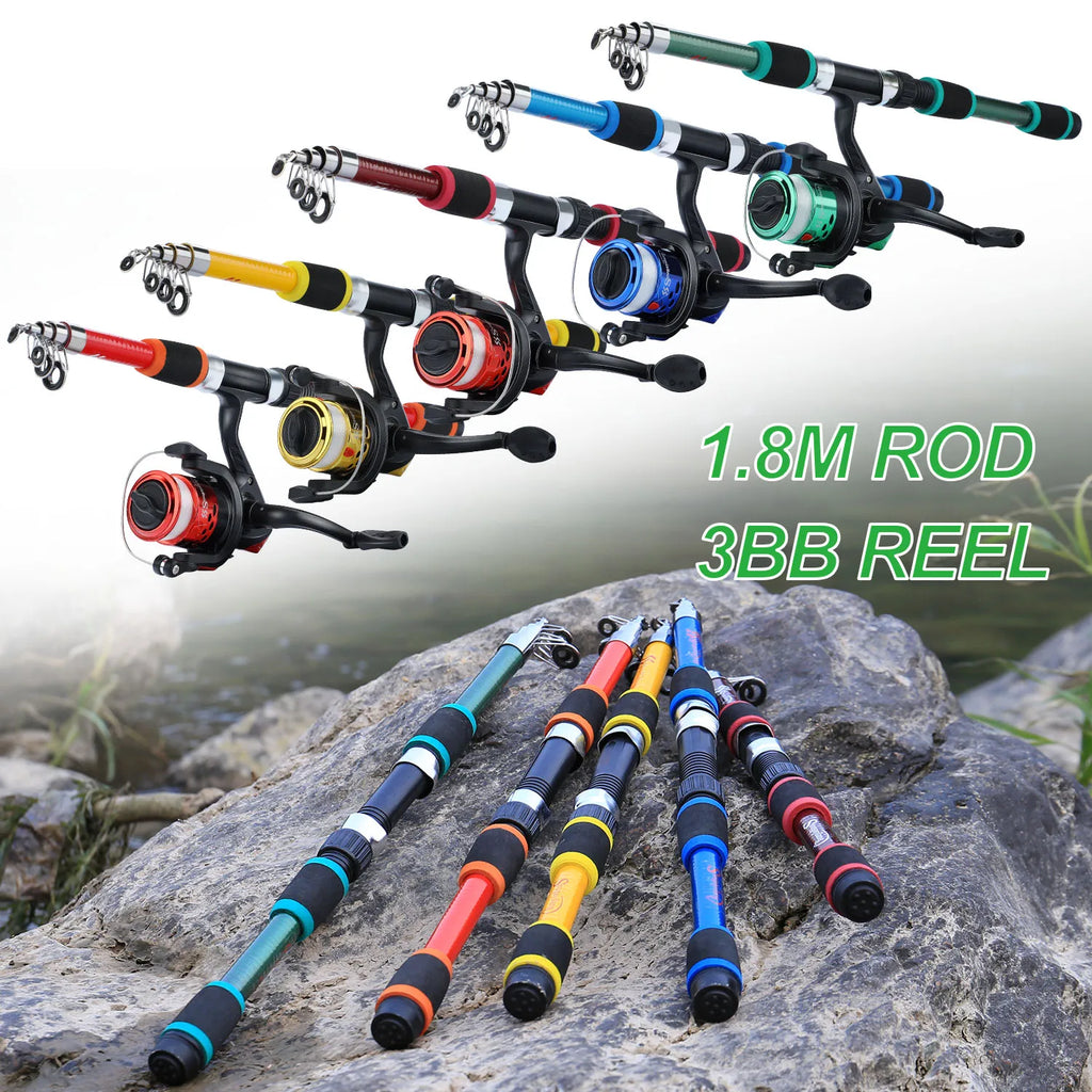 Timberline Special/// Fishing Rod and Reel Combo1.8M Telescopic Rod with Reel Max Drag Full Fishing Kit