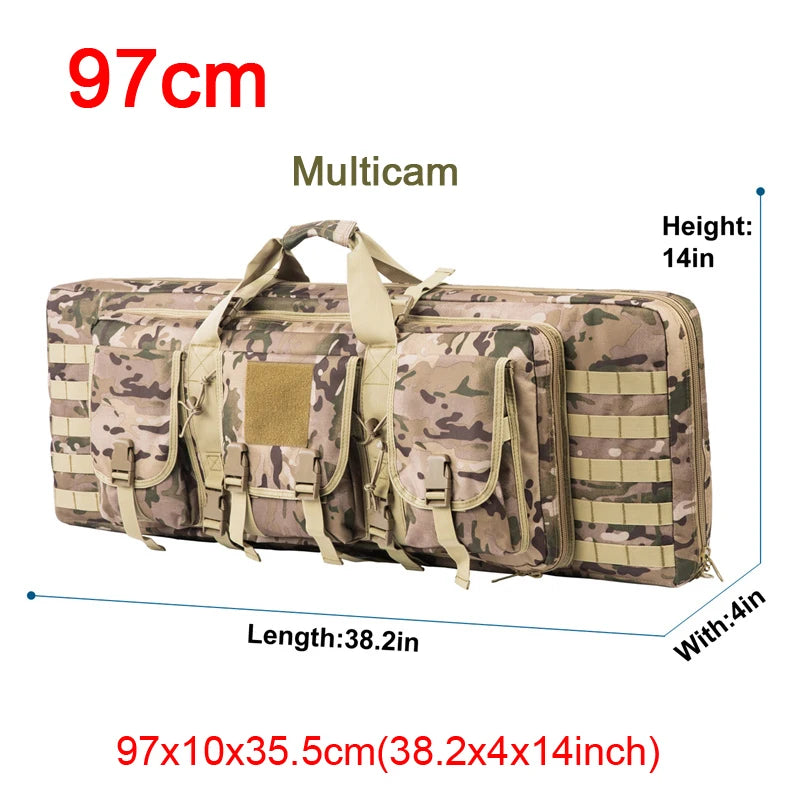 The Sniper Man -Length=32 38 42 48 inch Tactical Double Rifle Case Rifle Bag Sniper Gun Case Backpack