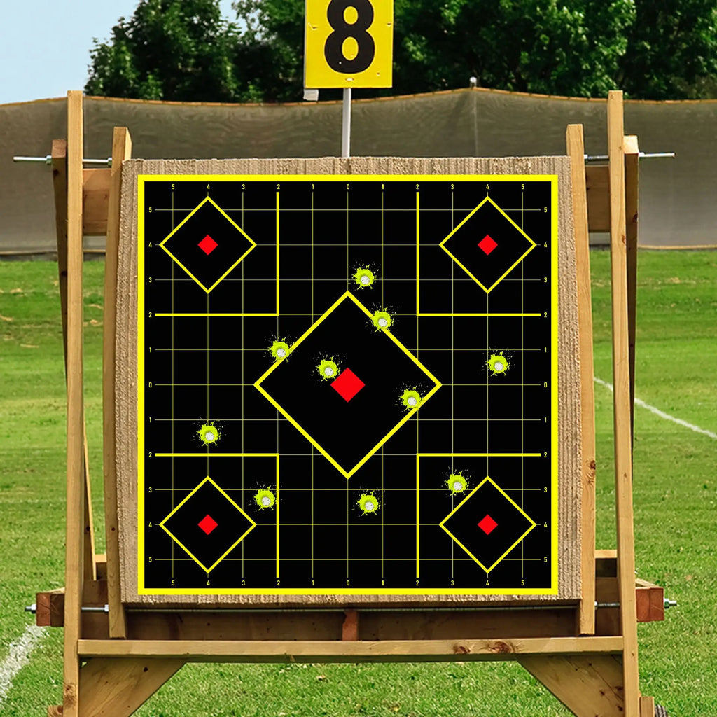 Dead Eye 12 Inch Bright Chevron Fluorescent Yellow Aiming Reaction Splash