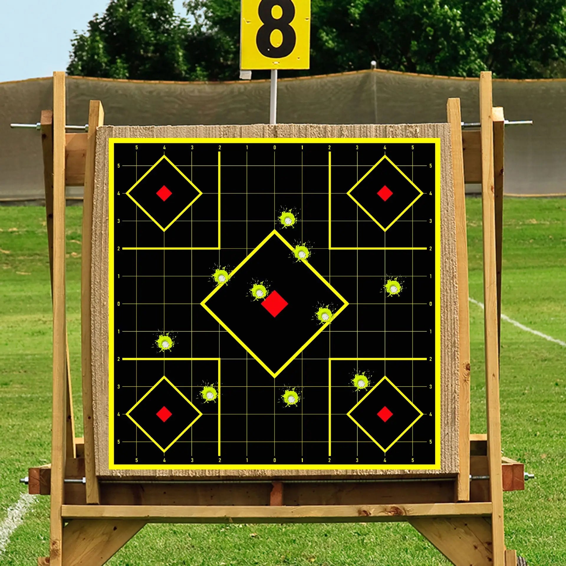 Dead Eye 12 Inch Bright Chevron Fluorescent Yellow Aiming Reaction Splash