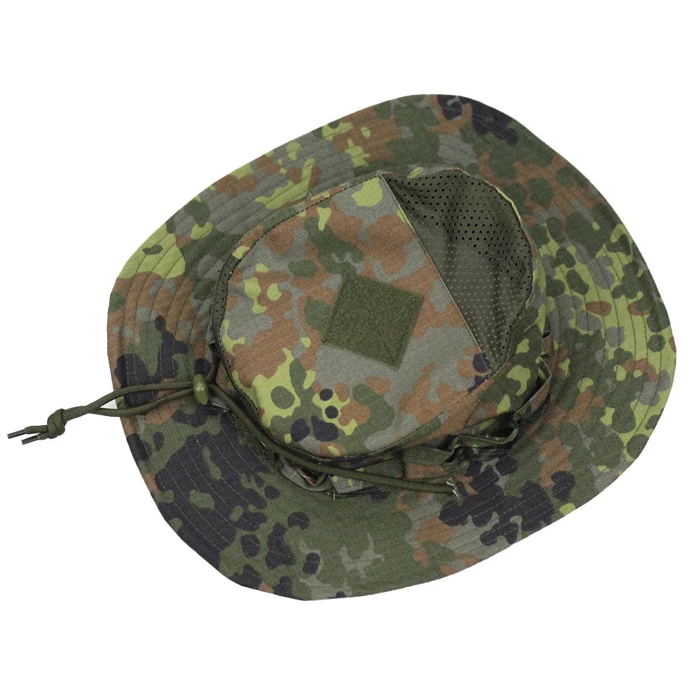 Jungle Camo Enthusiasts Square Pocket Boonie Outdoor Bucket Hats