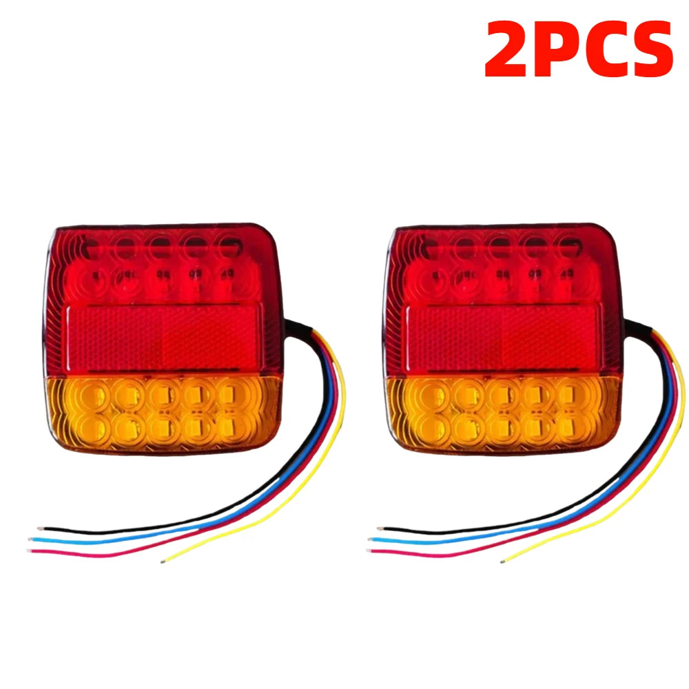 12V 20LED Tail Light 1-4pcs - Waterproof Durable Rear Turn Signal & Warning Lamp, Universal for Truck Trailer RV Boat Car