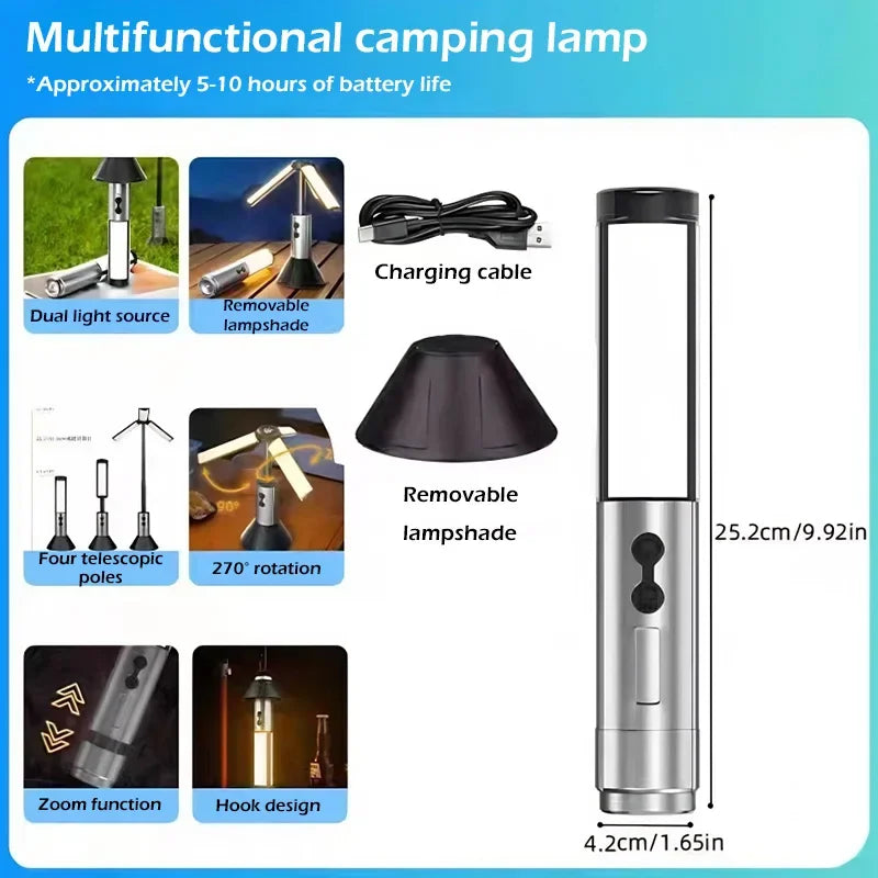 8000mAh Rechargeable Outdoor Portable Telescopic Hunters LED Light