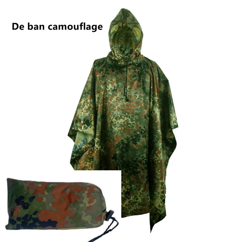Outdoor Breathable Camouflage Poncho  Travel Rain Gear