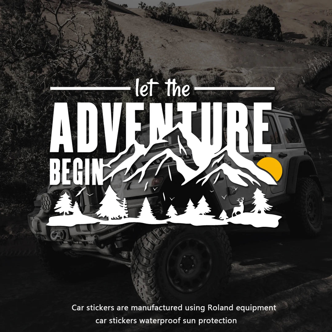 ALL NEW ! Let the adventure begin ,glass window/ body waterproof vinyl Decal