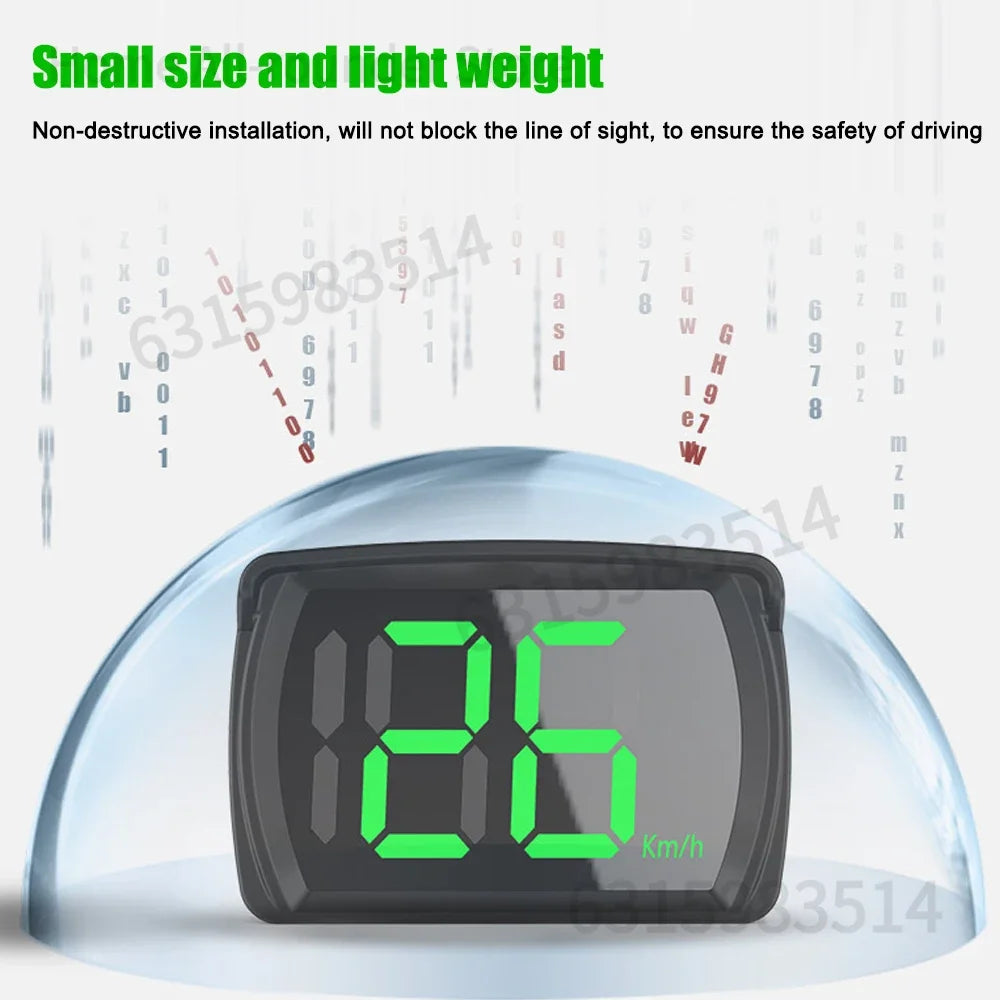 Speedometer MPH Digital Head Up Display Large LED Font For Reminder of Speed