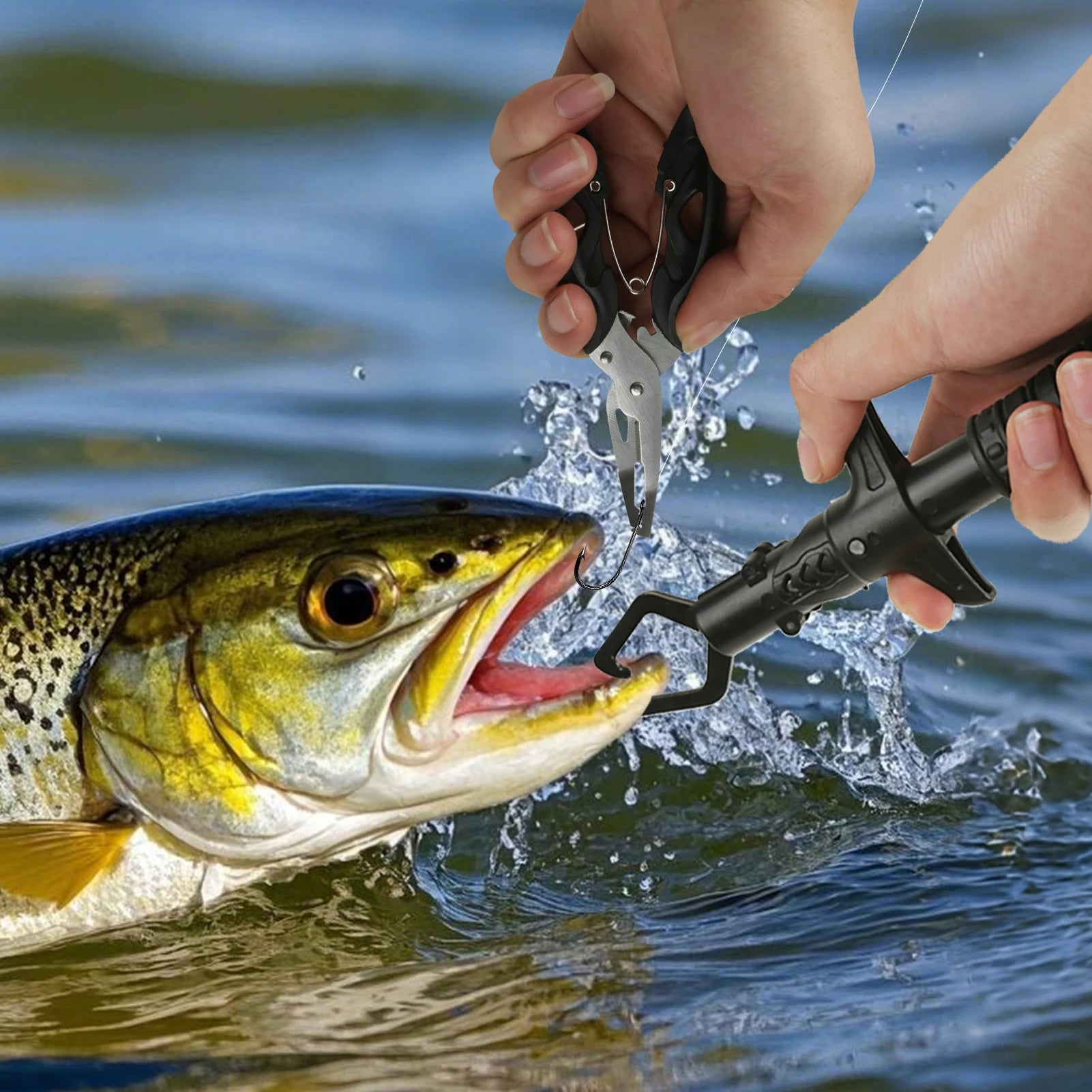 Fishing Pliers and Gripper Set Fishmen Muti-Function Fishing Tool Gear Gifts for Men/Women