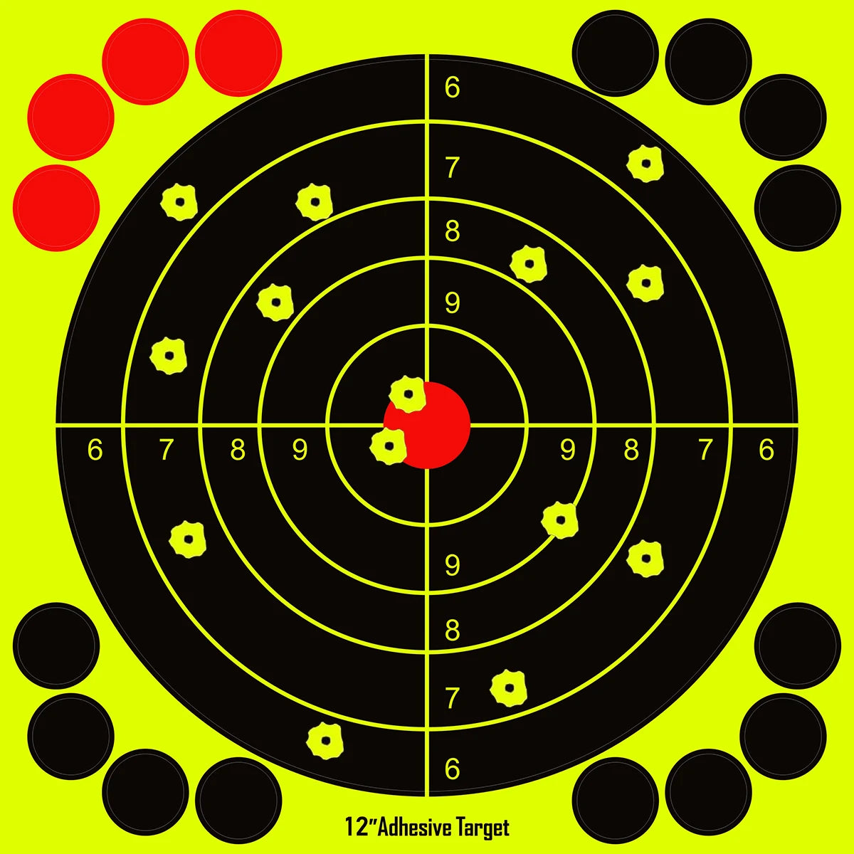 12x12 Inch Splatter Adhesive Targets Stickers Reactive Shooting Targets  with Yellow Effect