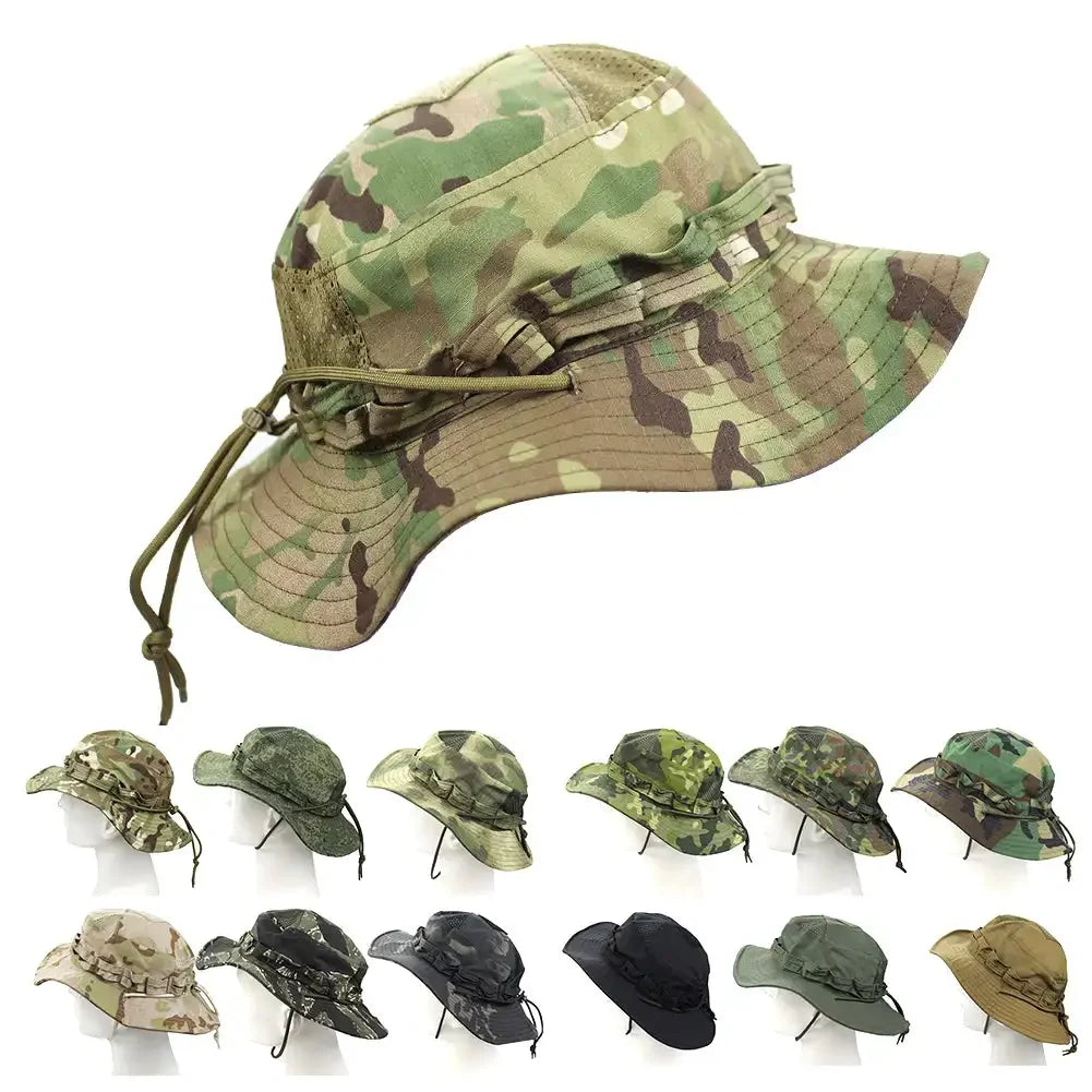 Jungle Camo Enthusiasts Square Pocket Boonie Outdoor Bucket Hats