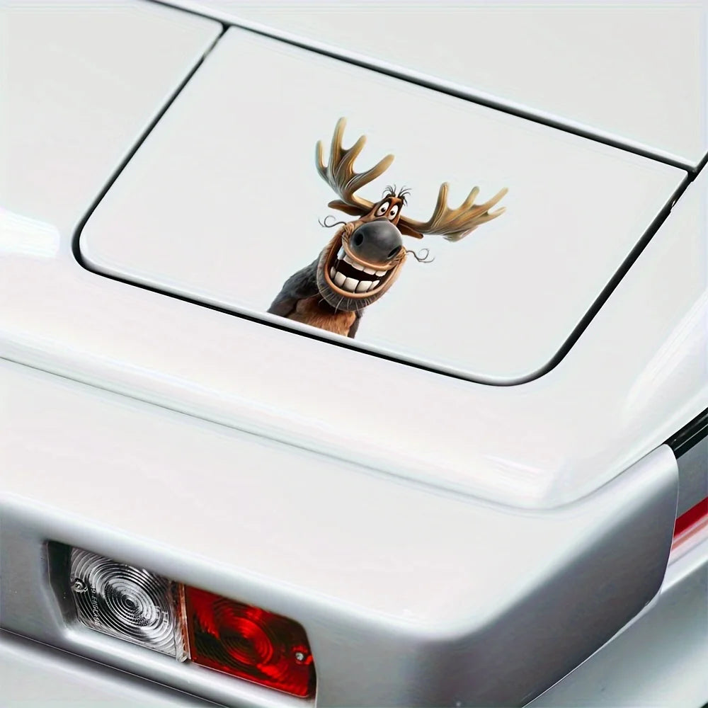 4PCS Cartoon Moose Car Stickers for Auto Window /Bumper/Side Body /Trunk Waterproof