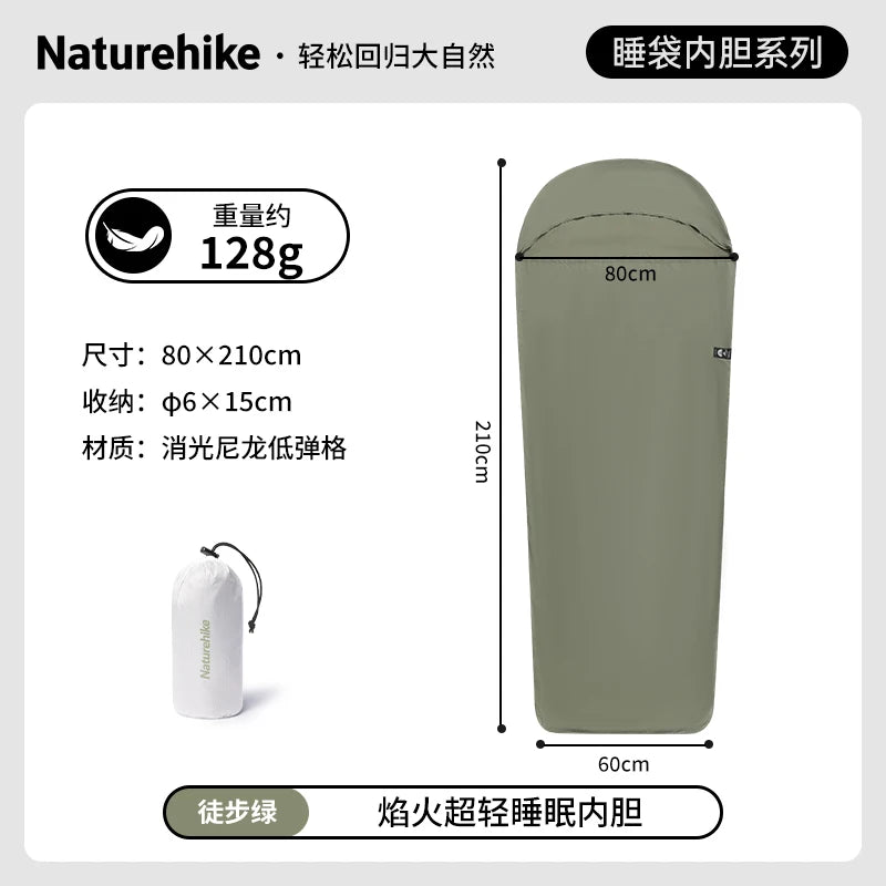 Cozy -UP Sleeping Bag Liner Thin & Light Outdoor Camping Sleep Sack Hiker Green Color