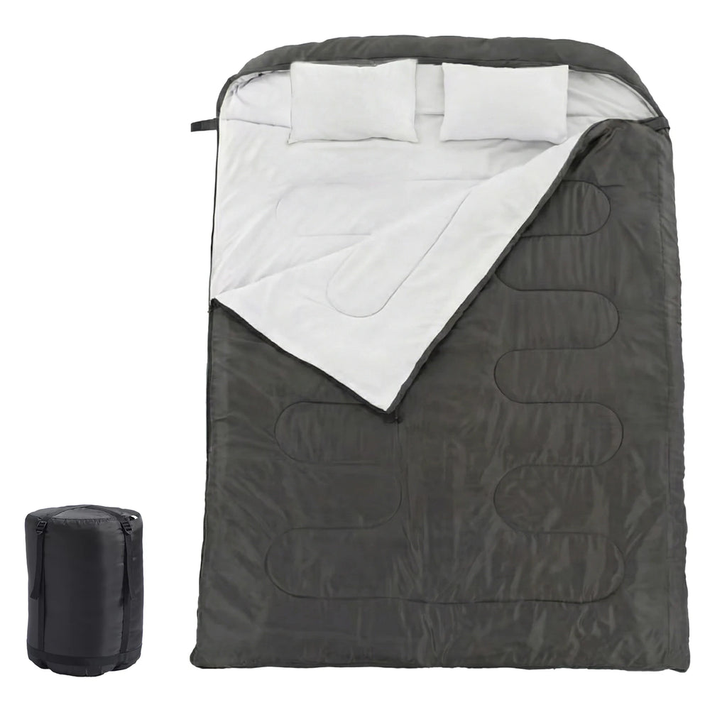 Couples/ Double Sleeping Bag for Adults with Pillow Lightweight 3 Season Comfort