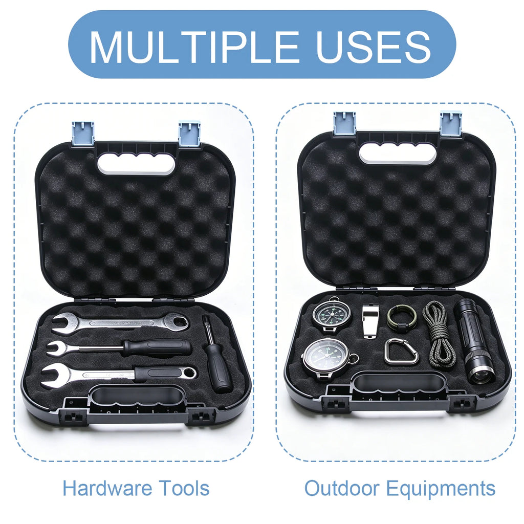 Home Defense-Tactical Pistol Case /Lockable with Padded Foam Protection/Fits Most all Glock Pistols and Alike handguns.