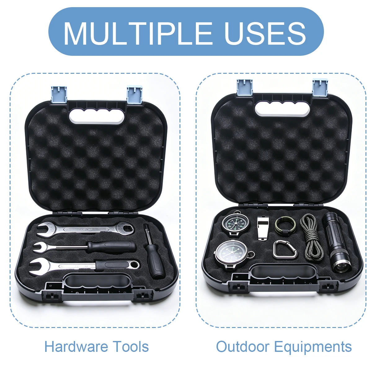 Home Defense-Tactical Pistol Case /Lockable with Padded Foam Protection/Fits Most all Glock Pistols and Alike handguns.