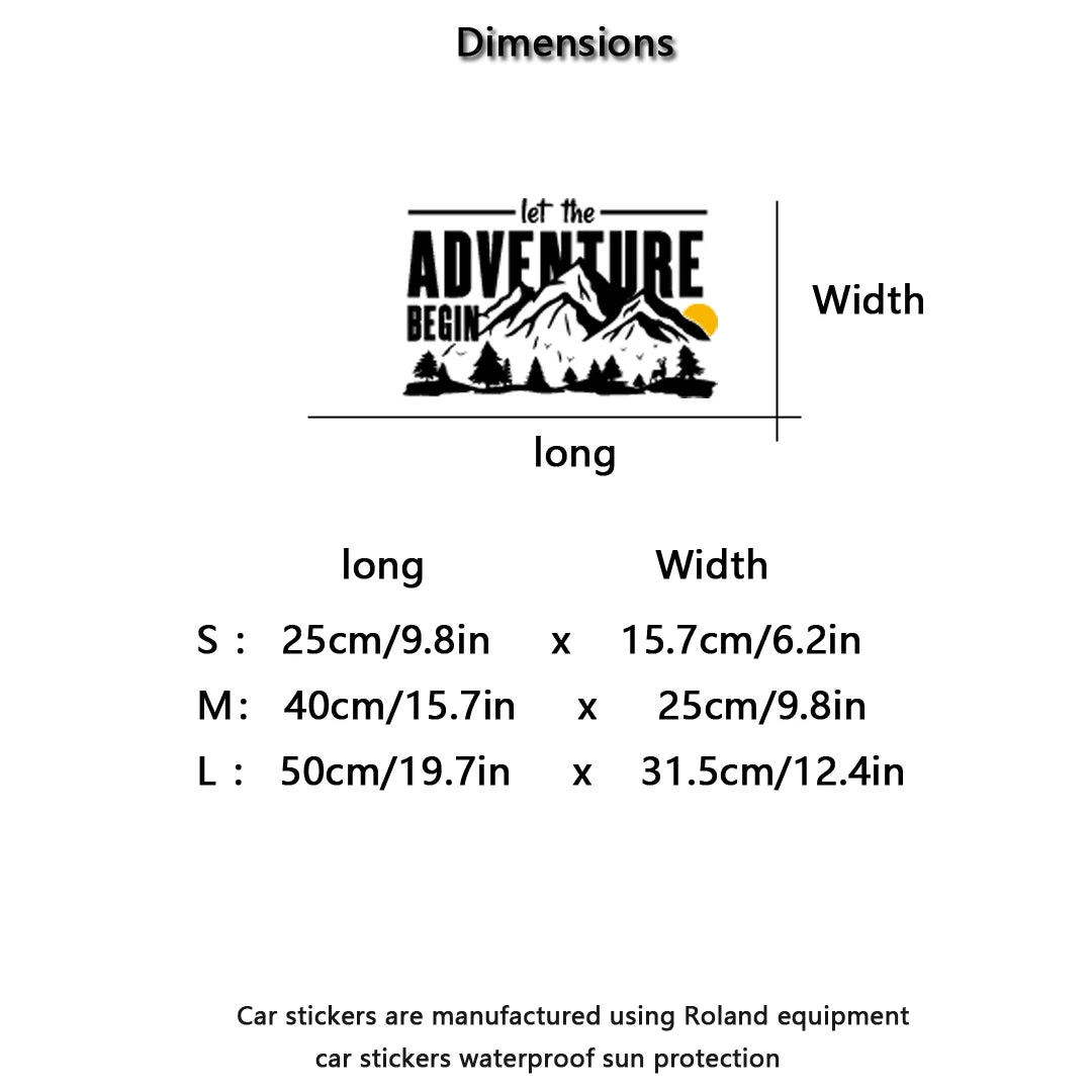 ALL NEW ! Let the adventure begin ,glass window/ body waterproof vinyl Decal