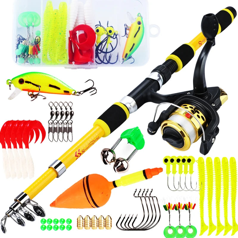 Timberline Special/// Fishing Rod and Reel Combo1.8M Telescopic Rod with Reel Max Drag Full Fishing Kit