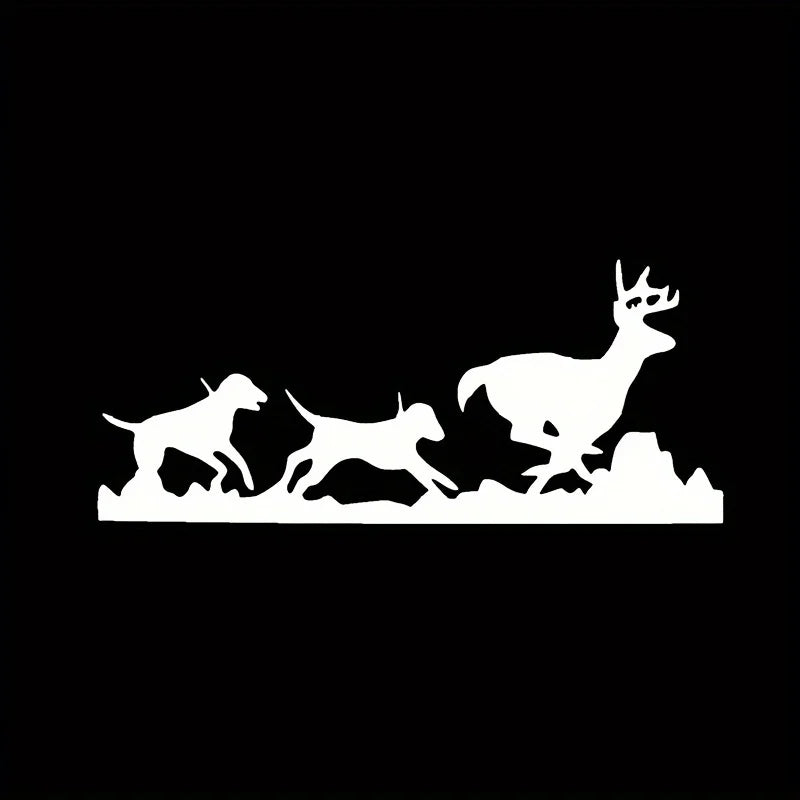 1pc  Dogs Hunting a Deer Car Decals Dual Color Design Sticker of Heritage/ Deer Hounds