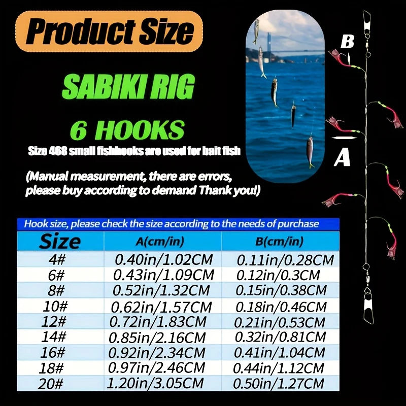 Bait Rig Size 4-18, Glowing Beads and High Carbon Steel Fishing Hooks,Fishing Kit for Bass,