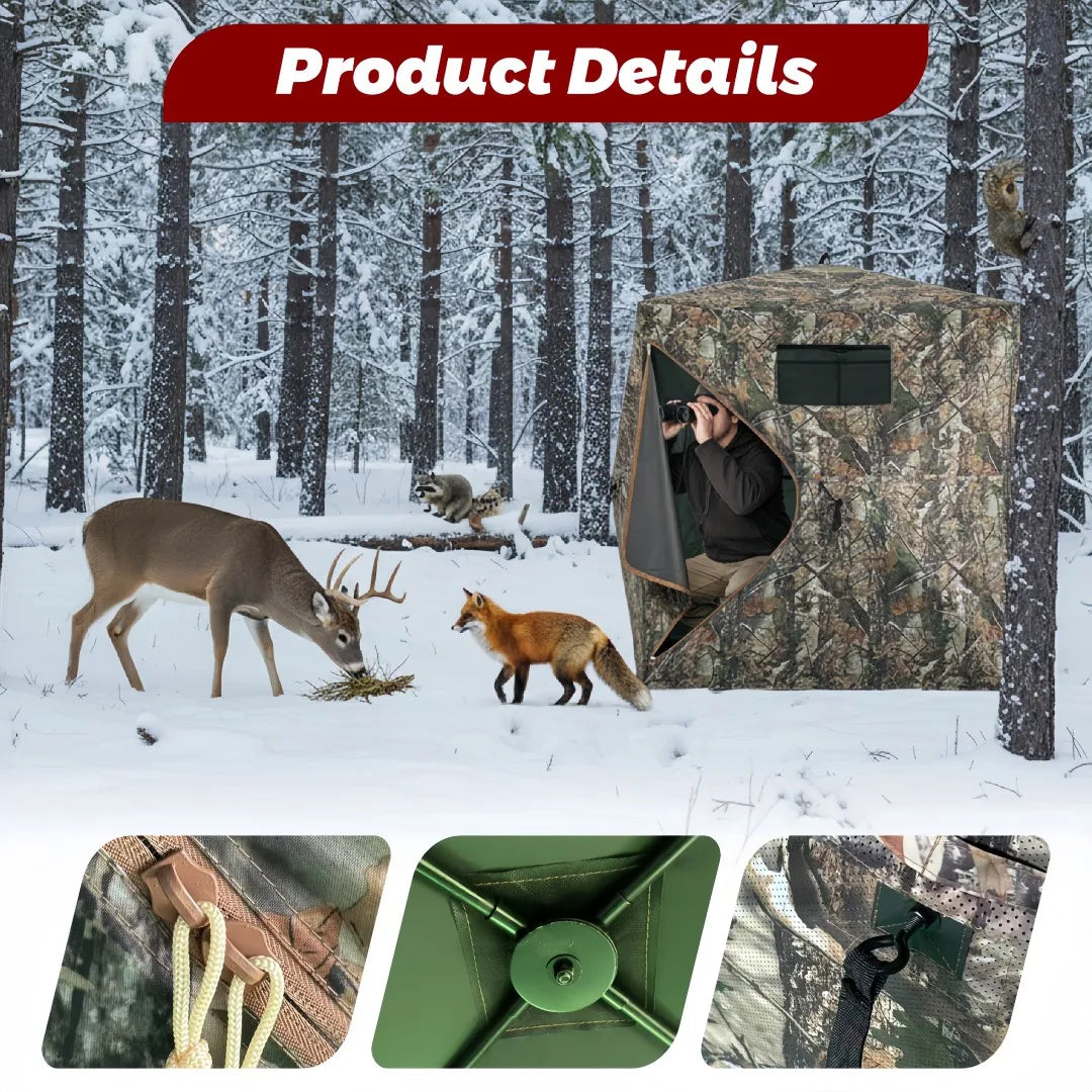 Rugged Pop-Up Hunting Blind Easy Setup /with Storage for Deer Turkey Duck Archery Season