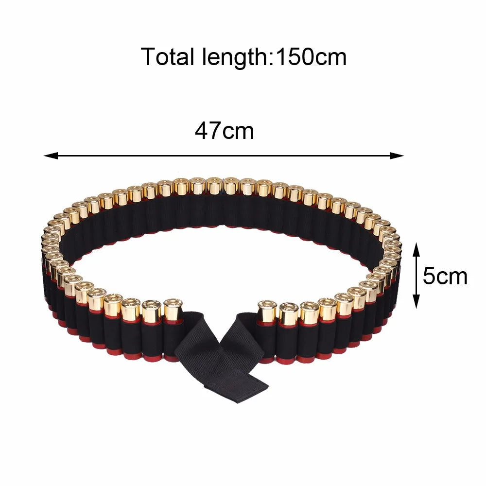 Tactical 27/30/50 Rounds Shotgun Bandolier Adjustable Shotgun Shell Ammo Holder 12 Gauge