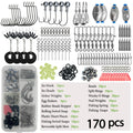 170-pcs Professional Fishing Kit with Tackle Box, Hooks Sinkers Swivels  Fishing Complete Lure Set
