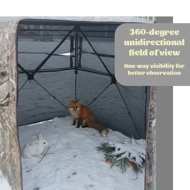 Hunting Blind Easy Setup Ground Shelter Outdoor Camo Blind with Storage