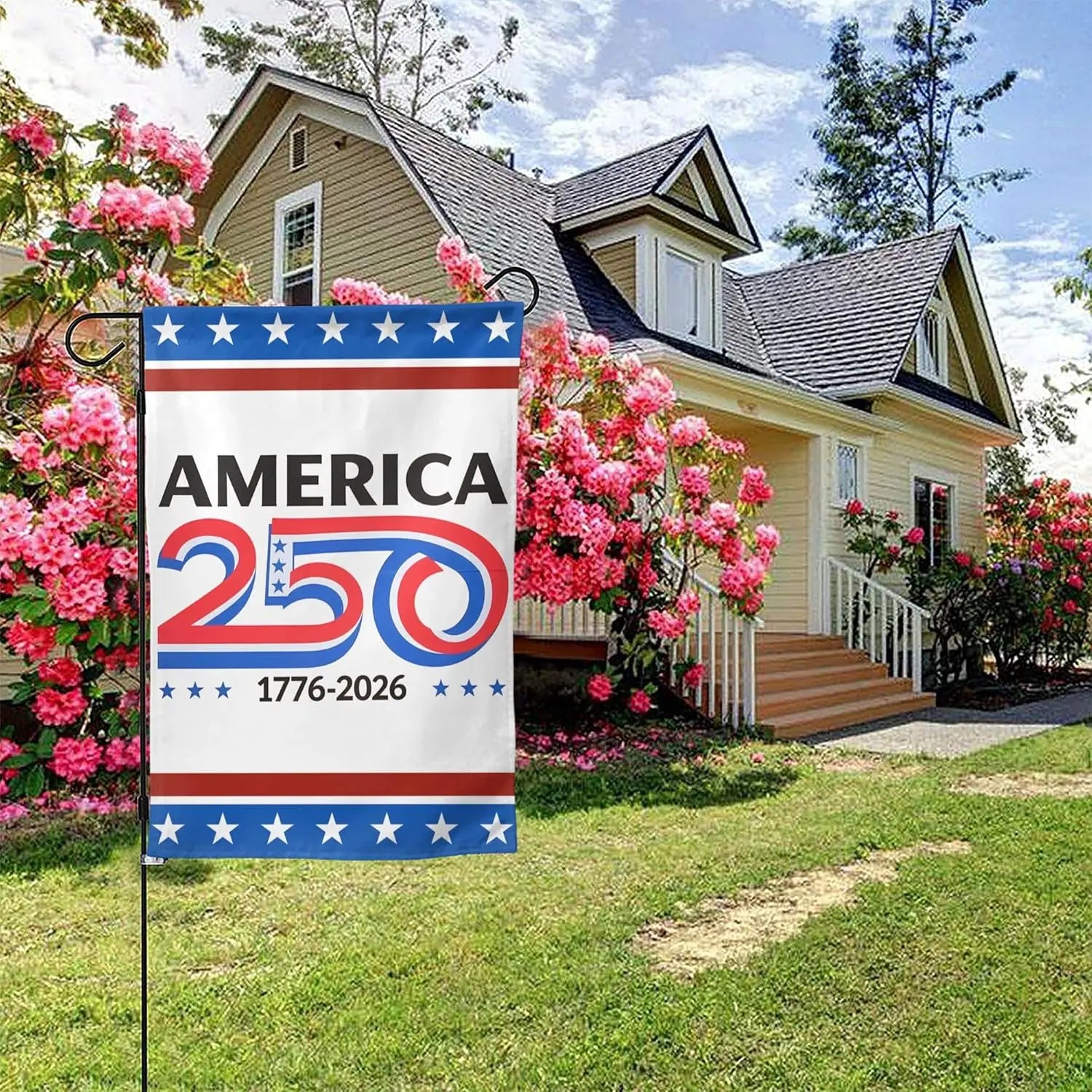 28"x40" America 250th Birthday 1776-2026 Flag USA 250 Years Anniversary Garden Flags for Outside Double Sided Yard Signs
