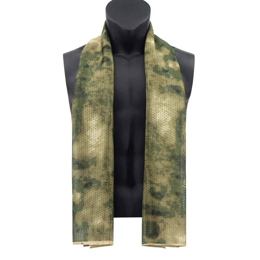 Hunting Mesh Breathable Scarf 165*48cm Tactical Bandana Special Operations Camouflage Face Towel Rifle Camouflage Net