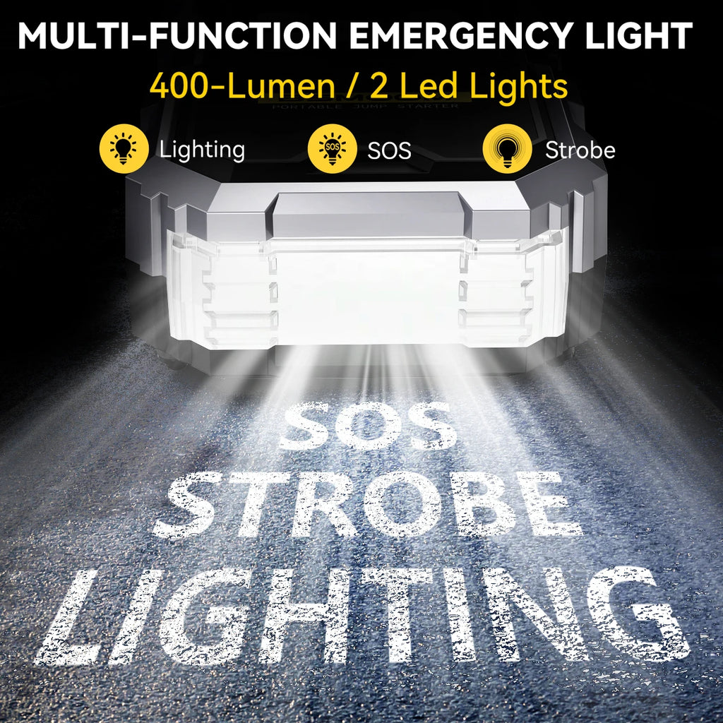 7000A Car Jump Starter with Air Compressor Battery Booster 12V Power Bank with LED Flashlight,with Voltage Display