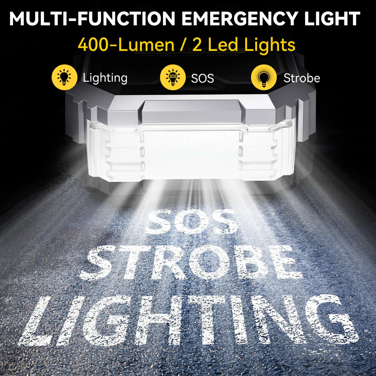 7000A Car Jump Starter with Air Compressor Battery Booster 12V Power Bank with LED Flashlight,with Voltage Display
