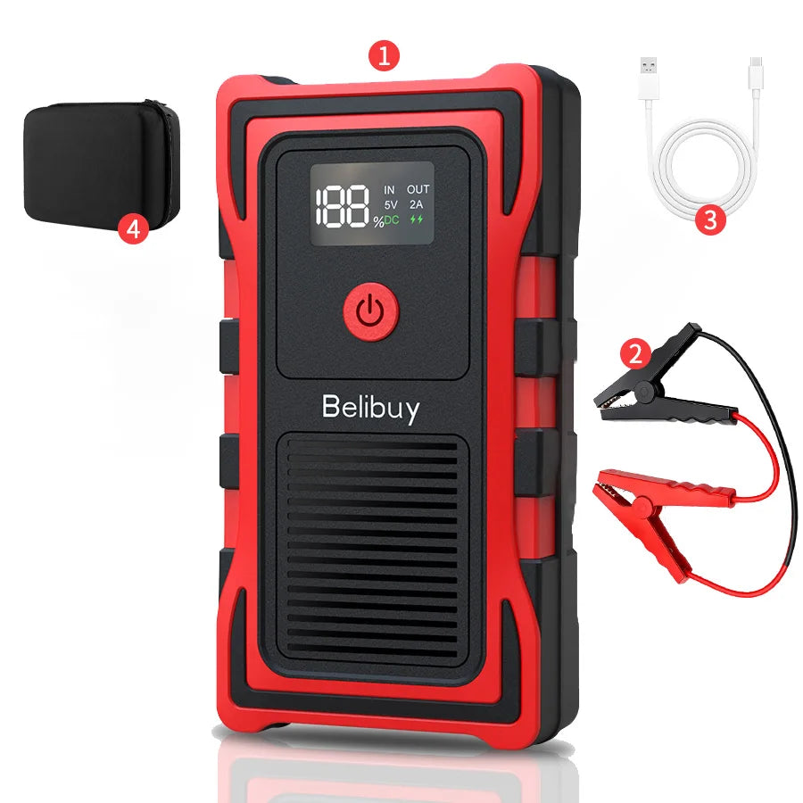 12VCar Battery Starter,5000mAh Portable Emergency Jump Starter,