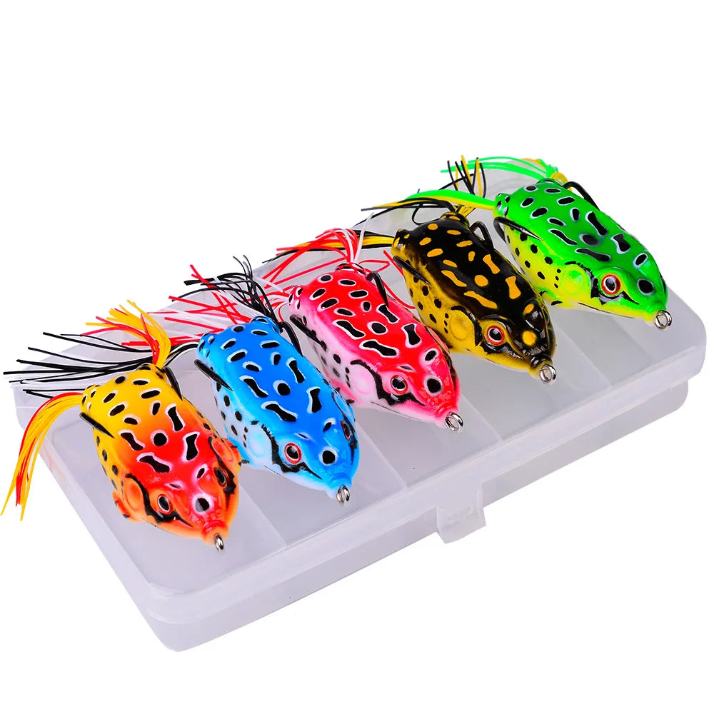 2 Pcs 5g /9g or13g /17.5g Frog  Bait Lure with Hooks Topwater Ray/ Artificial 3D Eyes