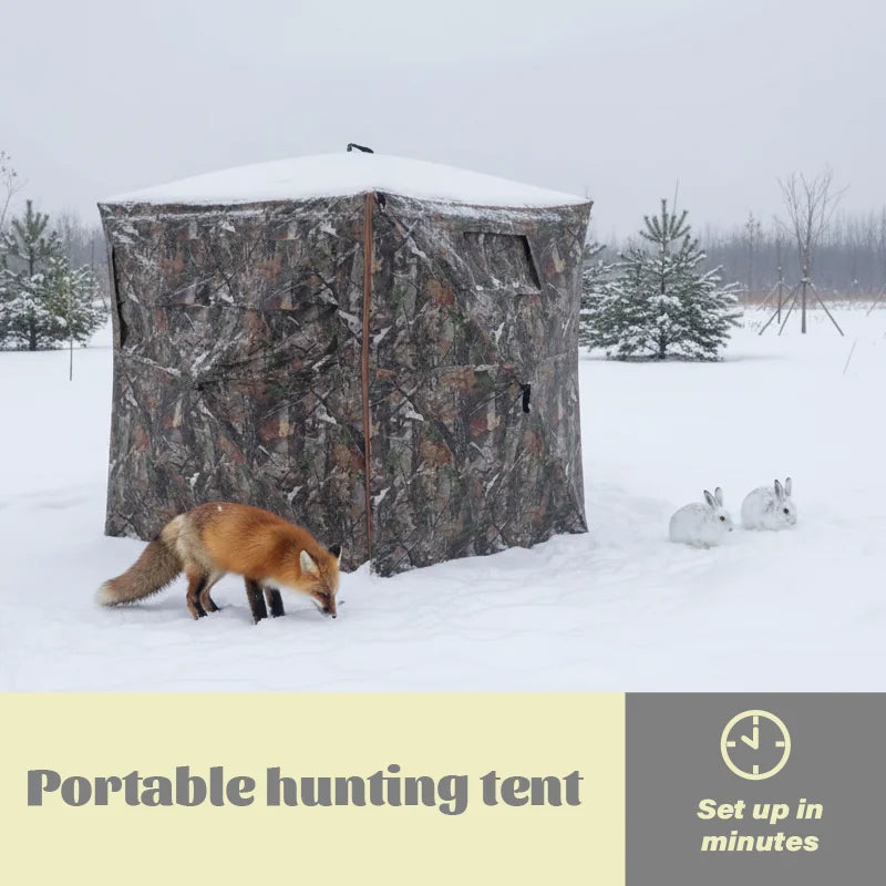 Hunting Blind Easy Setup Ground Shelter Outdoor Camo Blind with Storage