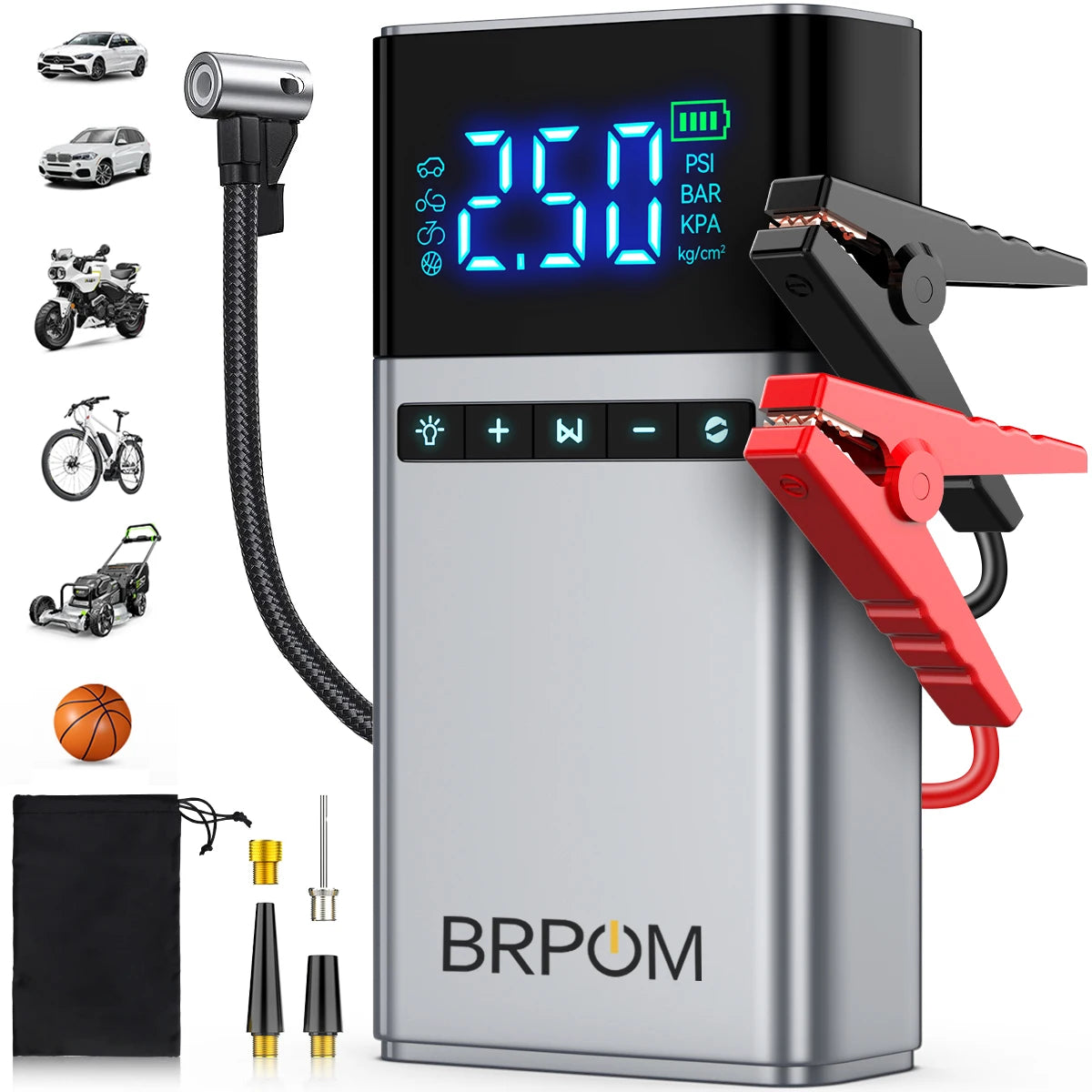 AUTO Starter with Air Compressor 150PSI 10000A Portable Starter Battery Pack (10.0L Gasoline/16.0L Diesel)