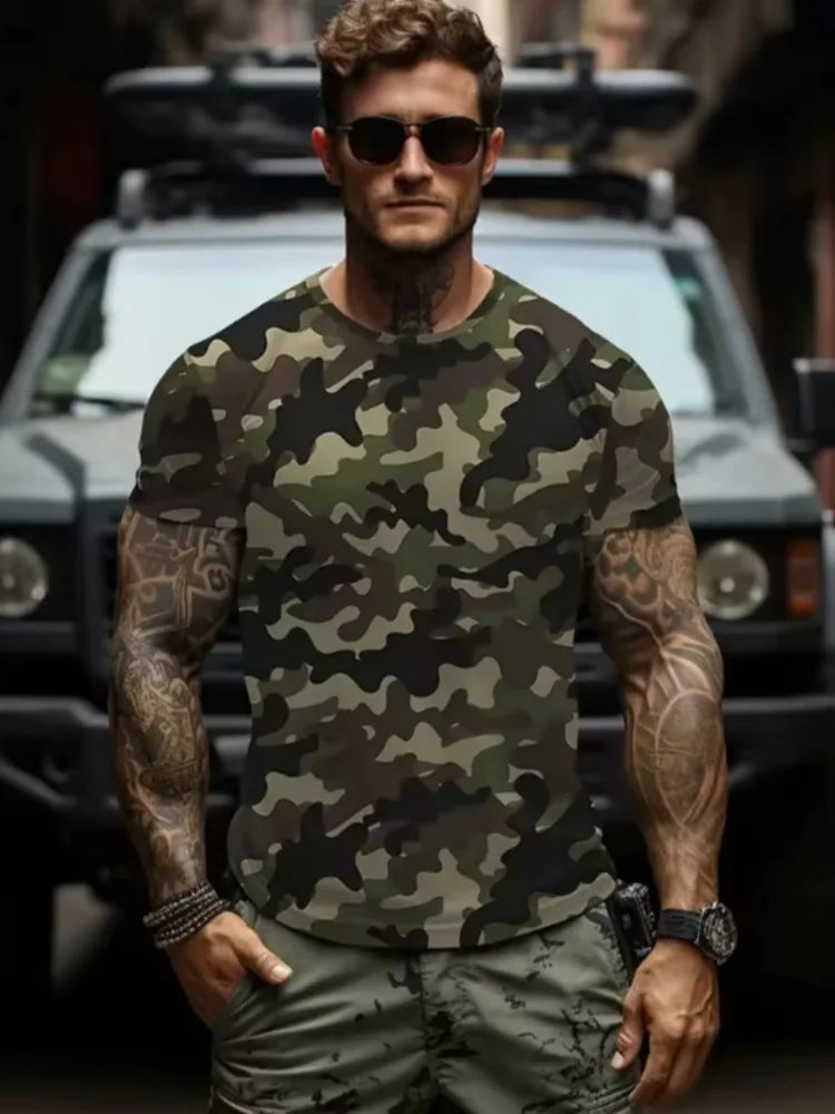 Outdoor T-Shirts 3D Camouflage Quick Dry Short Sleeve  Shirt