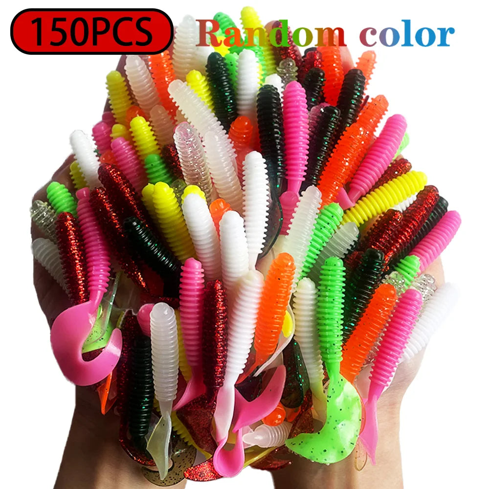 1PC- 100PCS Silicone Bait Fake Fish Wobblers Crankbait Lures Artificial
