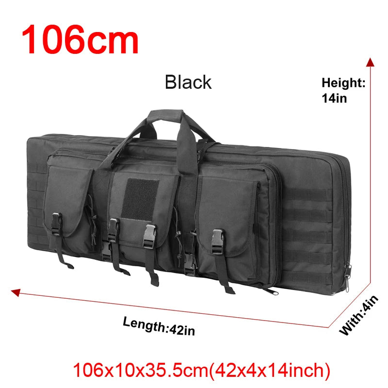 The Sniper Man -Length=32 38 42 48 inch Tactical Double Rifle Case Rifle Bag Sniper Gun Case Backpack