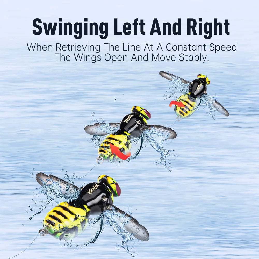 Kingdom Wasp Crawl Bait / Floating Insect Bionic Hard Baits For Bass Fishing