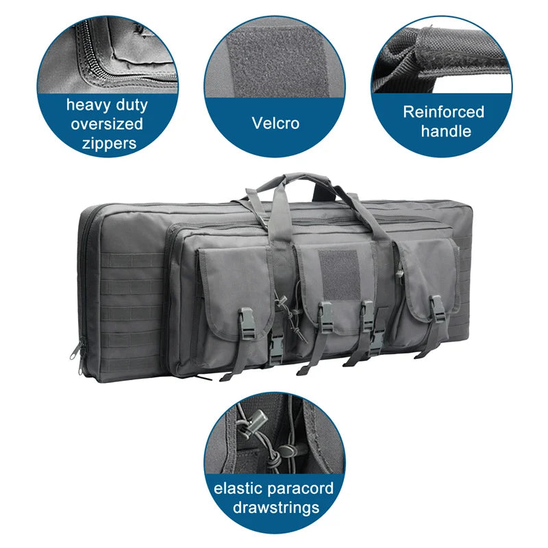 The Sniper Man -Length=32 38 42 48 inch Tactical Double Rifle Case Rifle Bag Sniper Gun Case Backpack