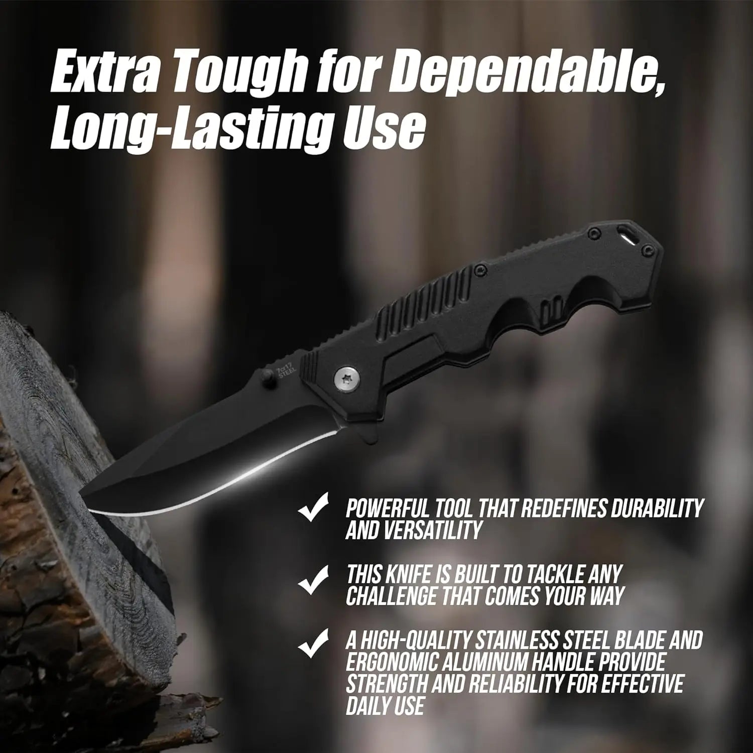 Tactical/Folding knife, pocket knife with pocket clip, stainless steel blade knife,
