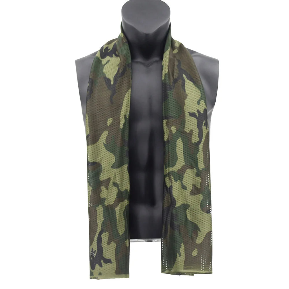 Hunting Mesh Breathable Scarf 165*48cm Tactical Bandana Special Operations Camouflage Face Towel Rifle Camouflage Net