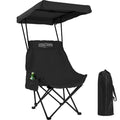 BLACK  Tactical Outdoor Chair  With Shade Canopy, Fold Lightweight /Oversized For All, Easy To Open And Close