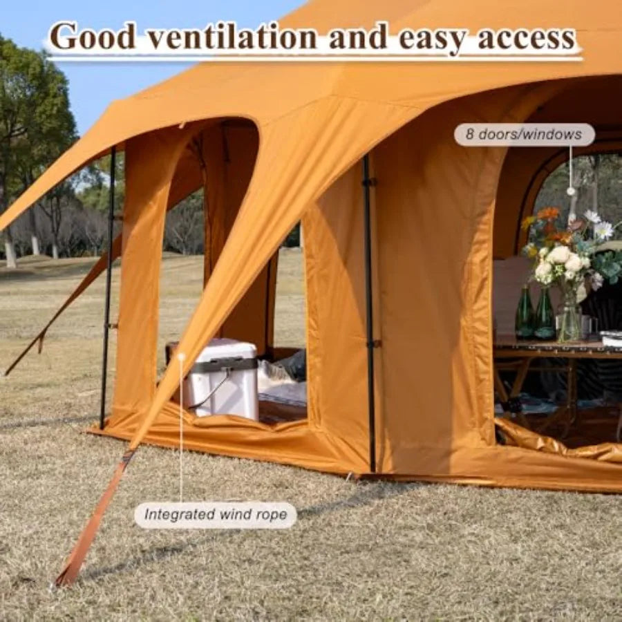 Canvas Condo Tent Wall Tent with Stove Jack for Camping  Dia.16.4ft*9.2ft