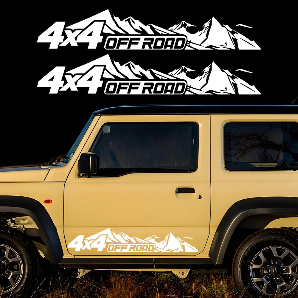 New ! 4x4 Off Road 2 Piece Set Stickers Waterproof /Self-adhesive Decals