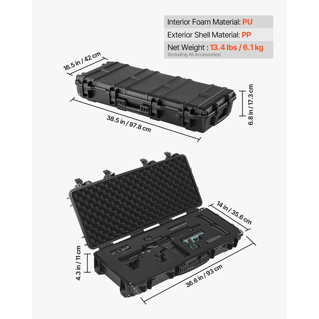 Easy Roll Hard Core Lockable Rifle Case with  Waterproof  for Pistol ,Rifles &Shotguns
