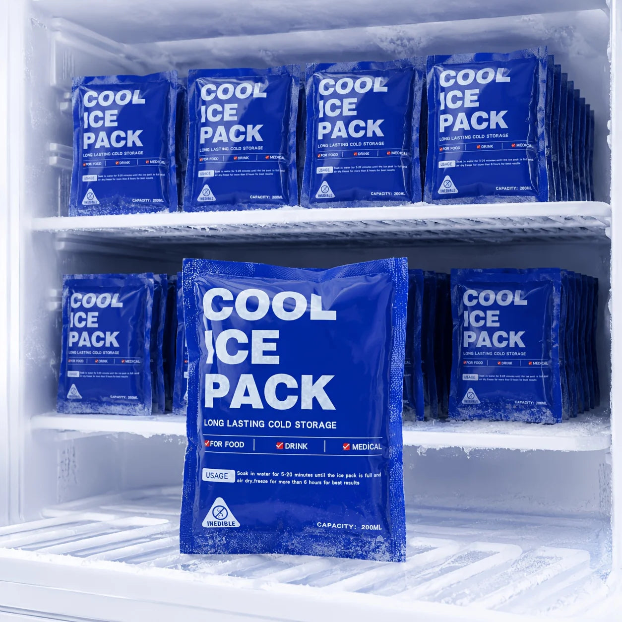 50Pcs Self-Absorbent Ice Packs Reusable Cold Pack