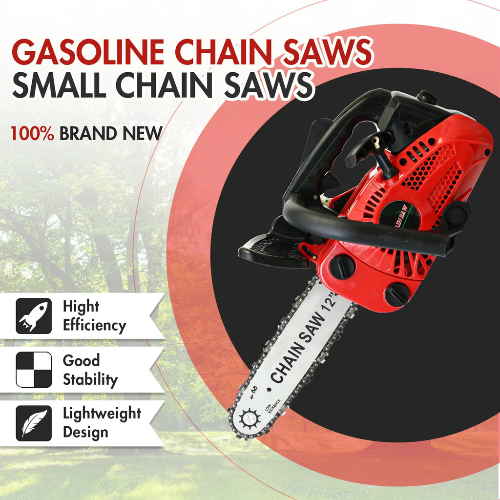 12 Inch Hunters Chainsaw Gasoline Lightweight Portable Electric 1000W 25.4 CC for Tree Wood Cutting