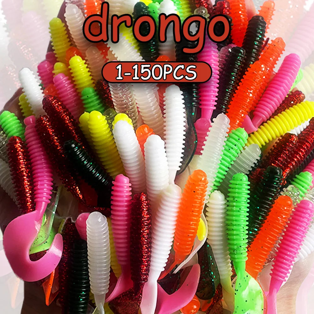 1PC- 100PCS Silicone Bait Fake Fish Wobblers Crankbait Lures Artificial