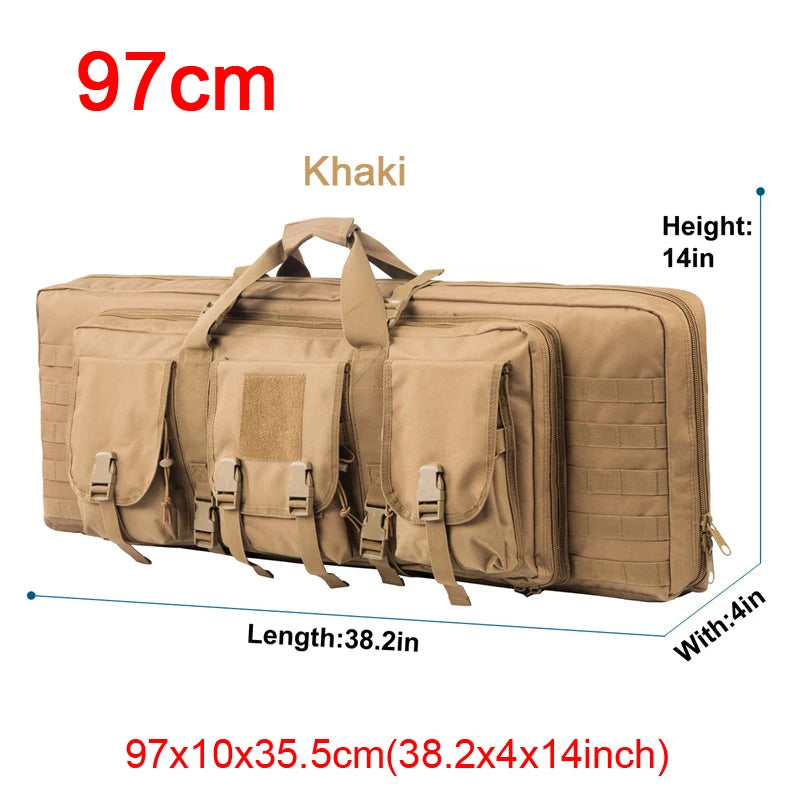 The Sniper Man -Length=32 38 42 48 inch Tactical Double Rifle Case Rifle Bag Sniper Gun Case Backpack